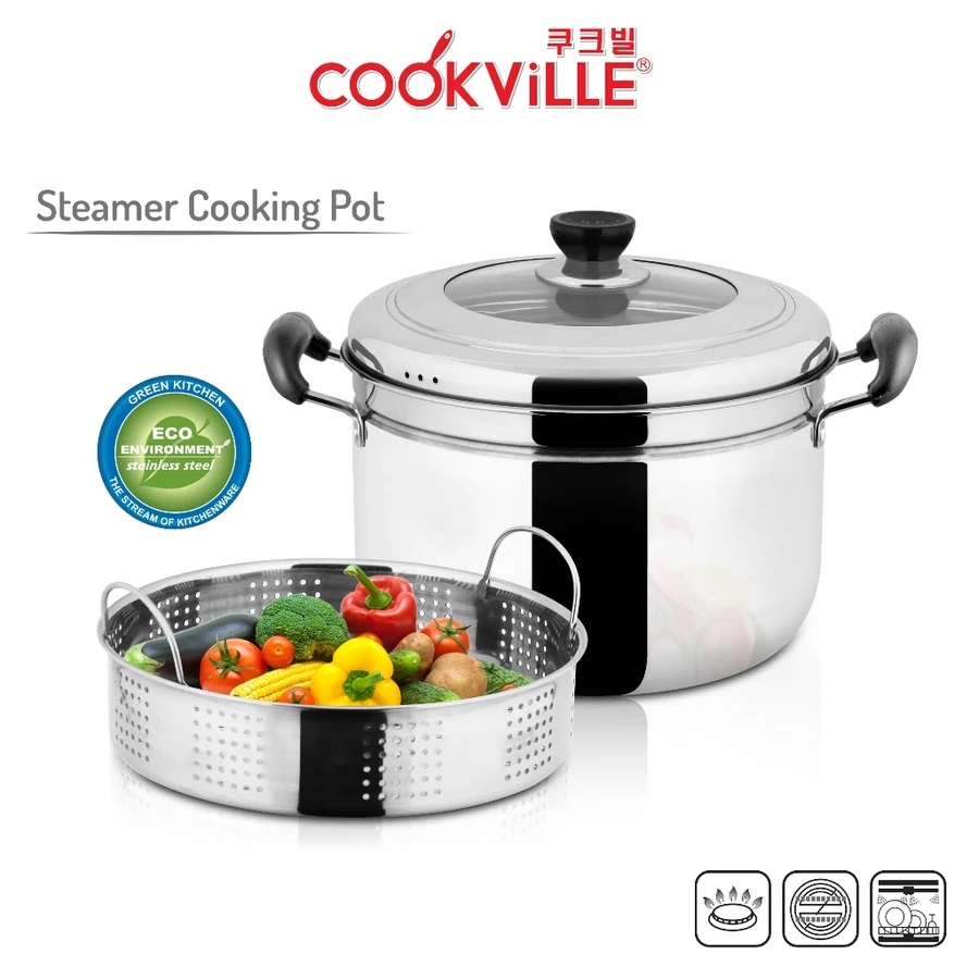  COOKVILLE Steamer Cooking Pot 24 cm