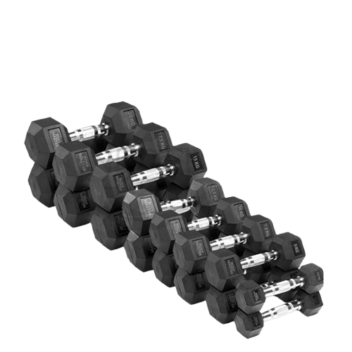 Bodymaster Hexagonal Dumbell 180 kg + Rack 3 Tier