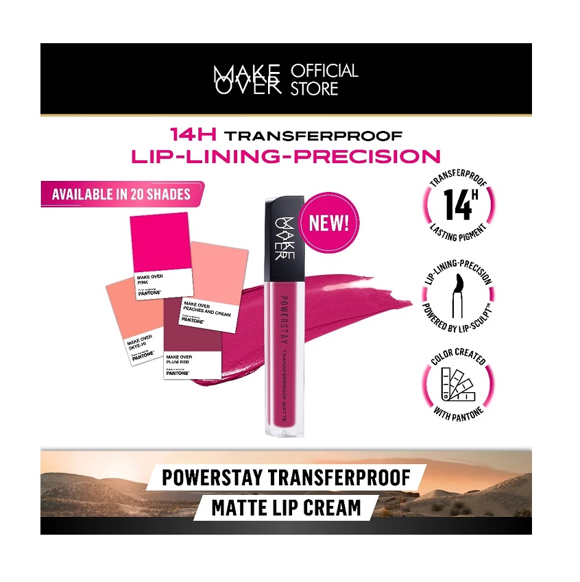 Paragon Technology and Innovation MAKE OVER Powerstay Transferproof Matte Lip Cream B40 Authentic
