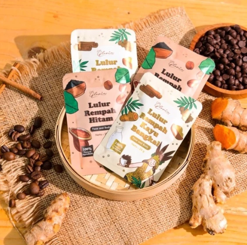 Gloria Origita Cosmetics Lea Gloria 2 in 1 Face and Body Lulur Rempah Hitam  