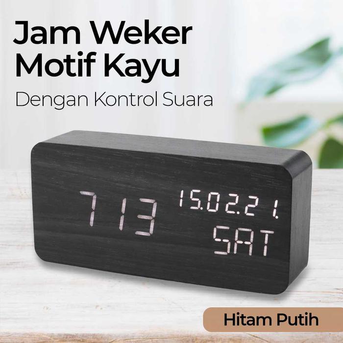  Jam Weker Alarm Digital Kayu TX602