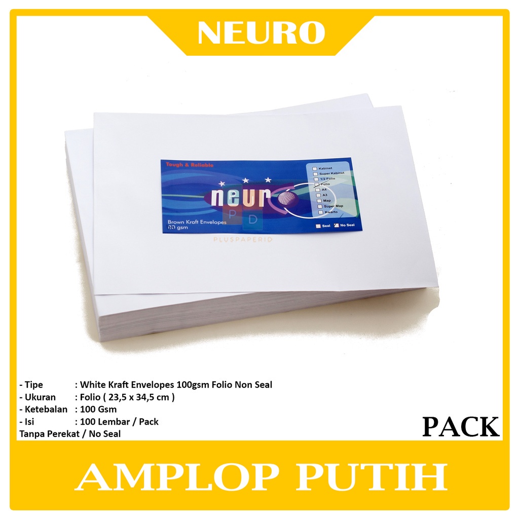 Amplop Putih Ukuran Folio 3