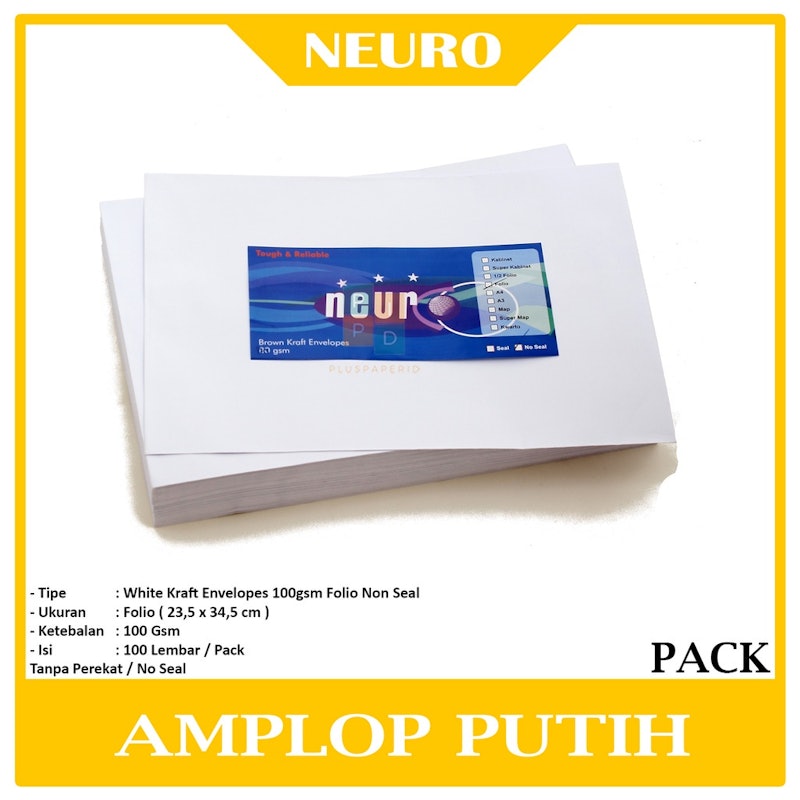 Amplop Putih Ukuran Folio 3