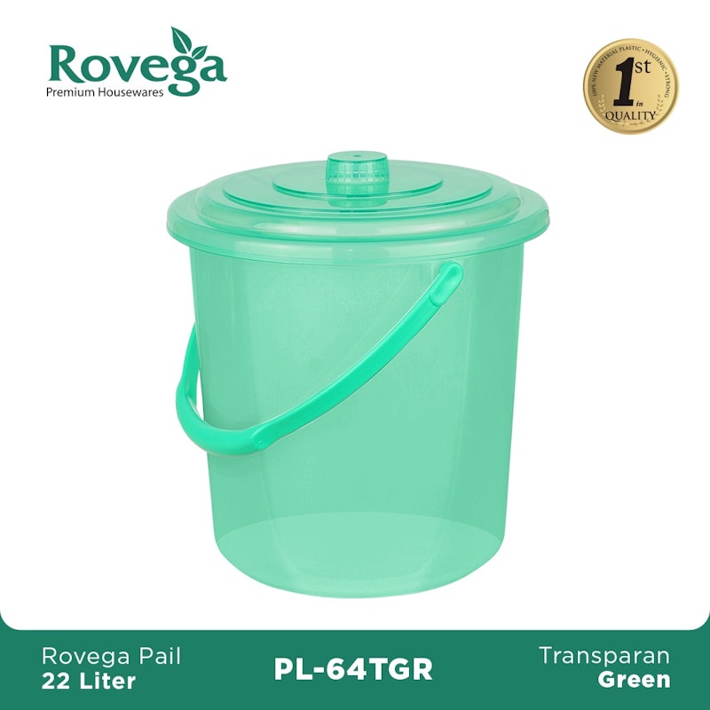 Rovega Ember Plastik / Trans Solid Pail 22 Liter Dengan Tutup Food Grade PL-64