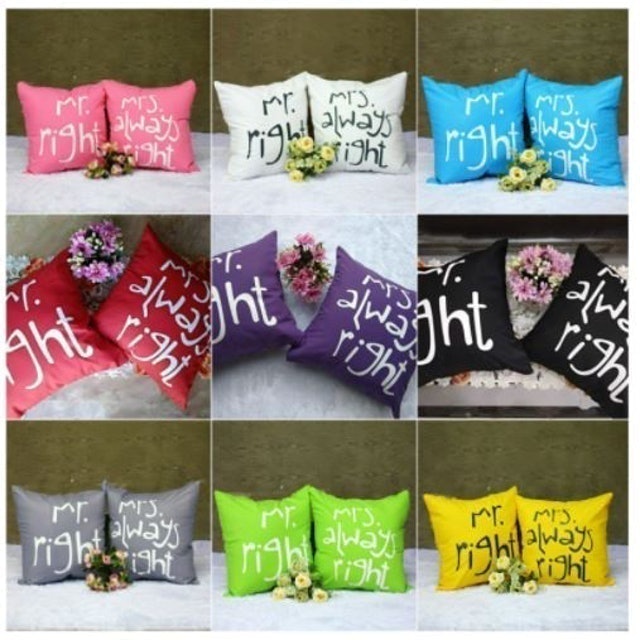  Bantal Couple Mr. Right & Mrs. Always Right