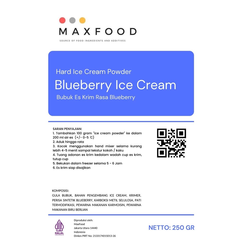 MAXFOOD Hard Ice Cream Powder Blueberry
