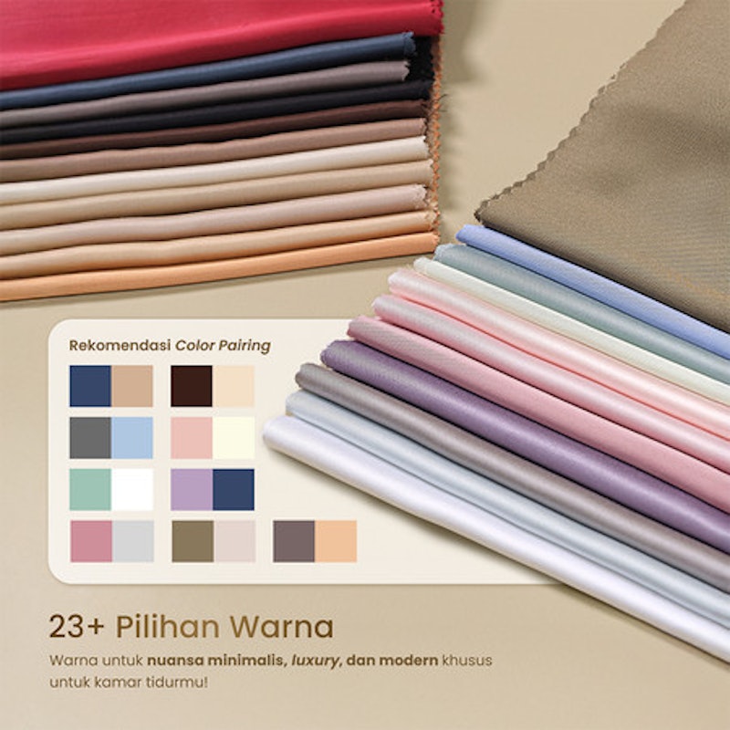 MOJOKOE Sprei Bedcover Organic Lyocell Solid Tencel 80s Bedding 4