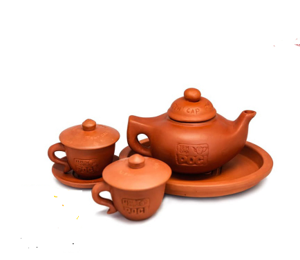 Gunung Slamat Set Poci Teh Tanah Liat Tipe Harmoni