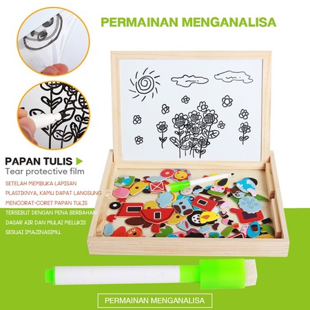 Educational Magnetic Puzzle Board (100 Pcs)