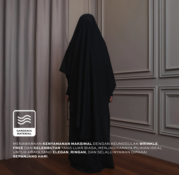 Gerai Hawa Monochrome Bloom Edition Naureen Abaya Set