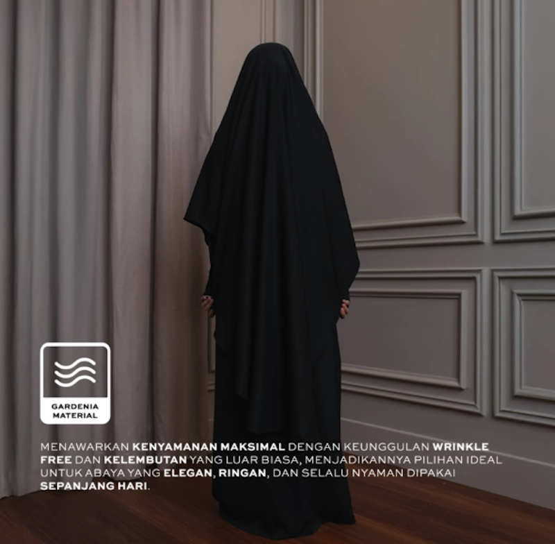 Gerai Hawa Monochrome Bloom Edition Naureen Abaya Set 3