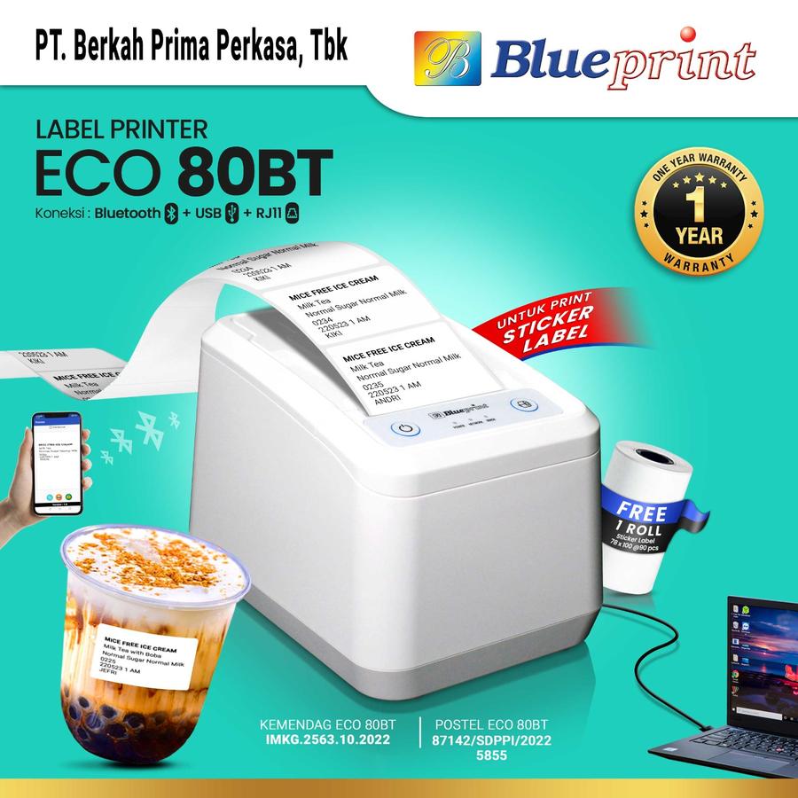 Berkah Prima Perkasa Blueprint Printer Label Desktop ECO 80BT