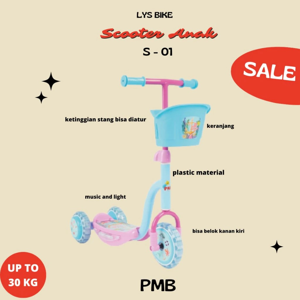 Pangeran Maju Bahagia PMB Scooter Anak Roda 3 S-01