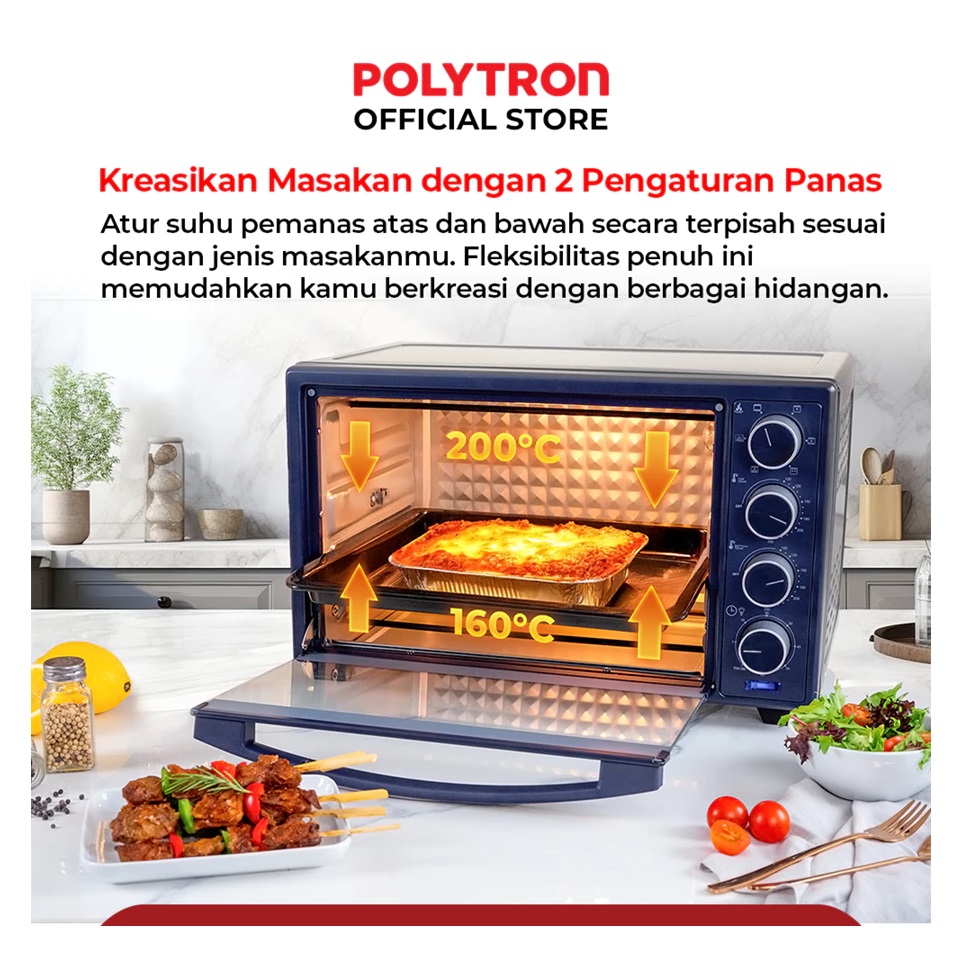 Hartono Istana Teknologi Polytron Kitchenmate Oven Listrik 33 Liter PEO-33B2B