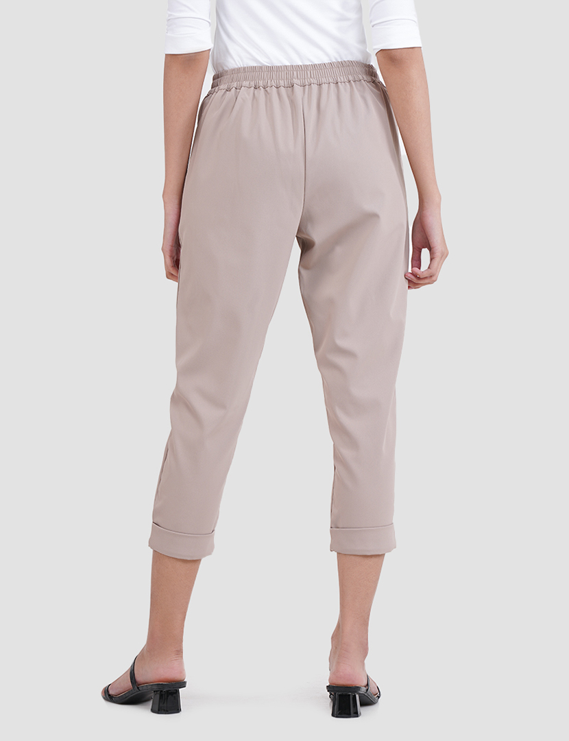  Celana Bahan Wanita Roll Up Khaki 3