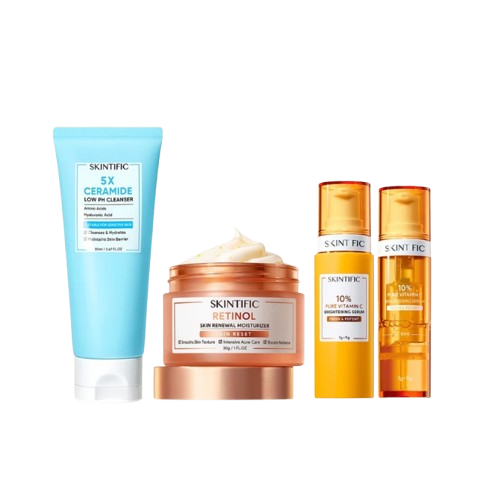 SKINTIFIC ｜ 3PCS AM C + PM A Set Skin Renewal & Brightens Up