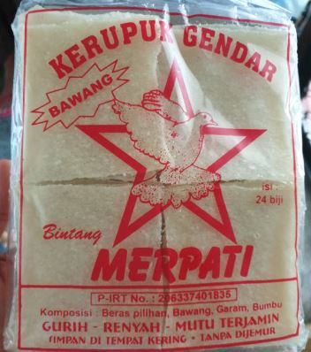 Bintang Merpati Kerupuk Gendar Bawang 