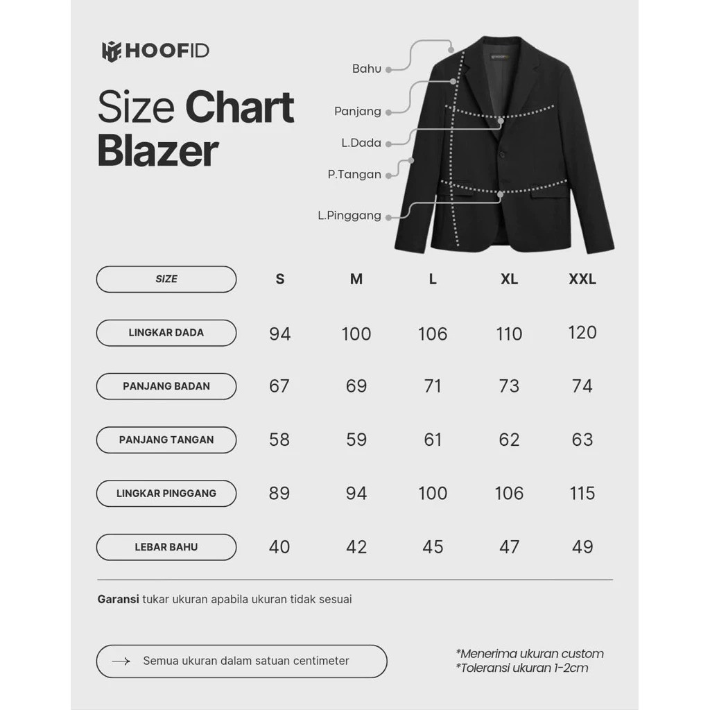  HOOF Blazer Pria Embos Casual Woolpeace