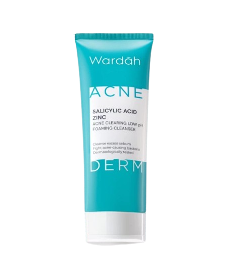 Wardah ｜ Acnederm Salicylic Acid Zinc Acne Clearing Low pH Foaming Cleanser 
