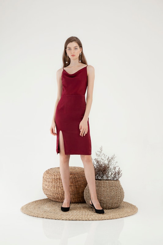 Drapery Slit Dress 4