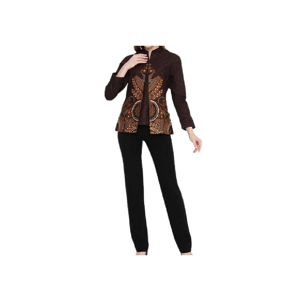 Hadinata Batik Farah Fajri Blouse Batik Wanita Lengan Panjang 