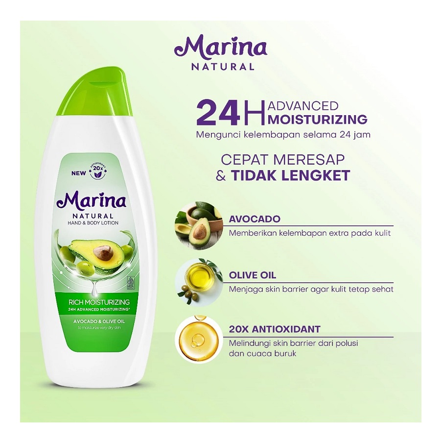 Tempo Scan Pacific Marina Natural Hand & Body Lotion Rich Moisturizing