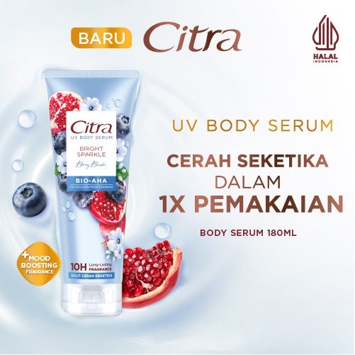 Unilever Indonesia Citra UV Body Serum Bright Sparkle Berry Blush BIO-AHA 