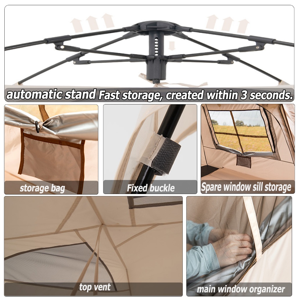 Zhejiang Yucheng Outdoor Mountainhiker Tenda Camping Otomatis 3-4 Orang SZK385