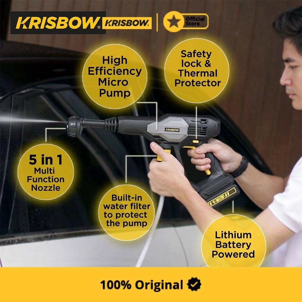 Krisbow Indonesia Krisbow® Cordless High Pressure Cleaner FRHPB25
