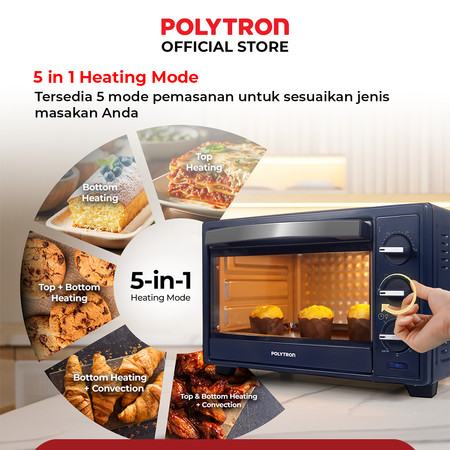 Hartono Istana Teknologi Polytron Kitchenmate Oven Listrik 22 Liter  PEO 22B2B