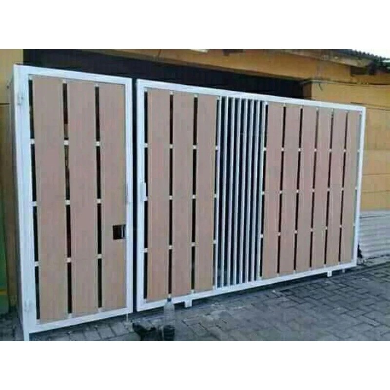 Pintu Garasi Minimalis Besi Galvanis Kombinasi GRC 2