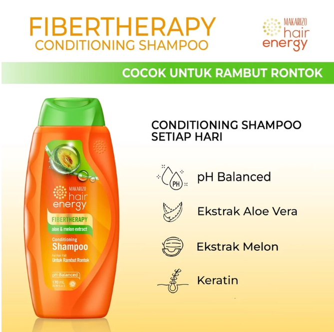 Akasha Wira International Makarizo Hair Energy Fibertherapy Conditioning Shampoo Aloe & Melon