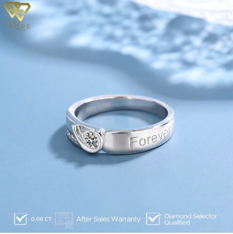 Lore Jewellery Forever Love Couple Silver Moissanite Ring 2