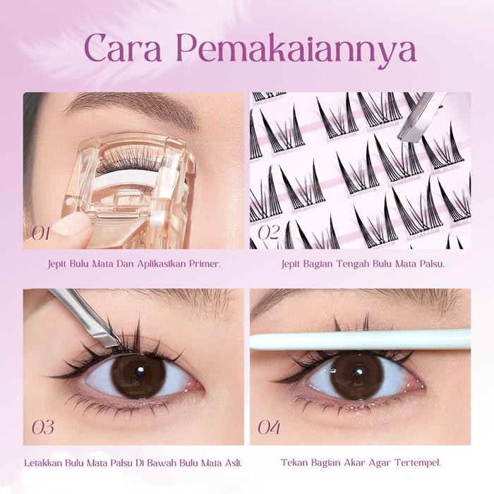 FCL Internasional Indonesia FOCALLURE Glue-Free False Eyelashes 3D Natural Curly Reusable CE01