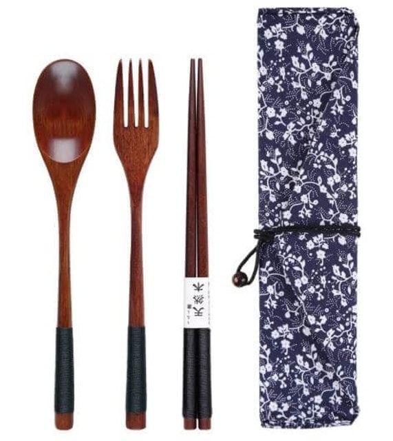 Set Garpu Sendok Sumpit Kayu