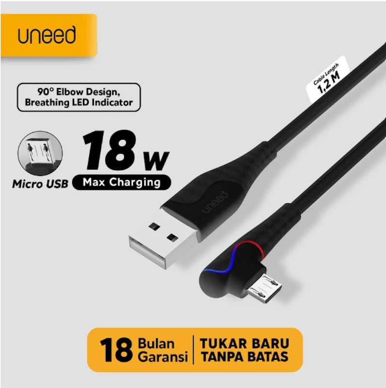 UNEED Kabel Gaming LED RGB Micro USB 2