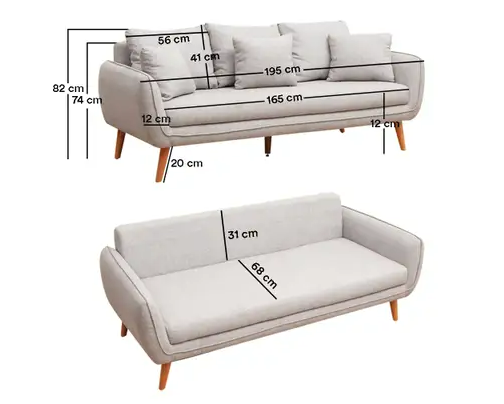 Dekoruma Inovasi Lestari Heim Studio HIKI Sofa 3 Dudukan Abu