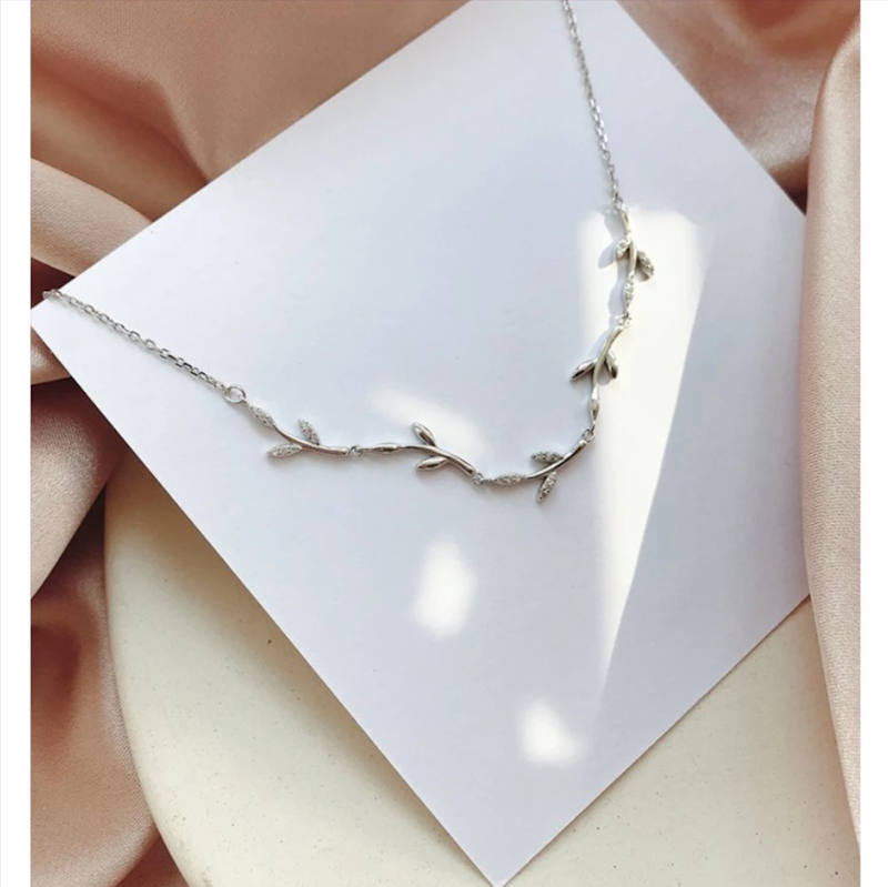 Dear Me Leaf Bracelet 925 Sterling Silver Zirconium Crystals 2