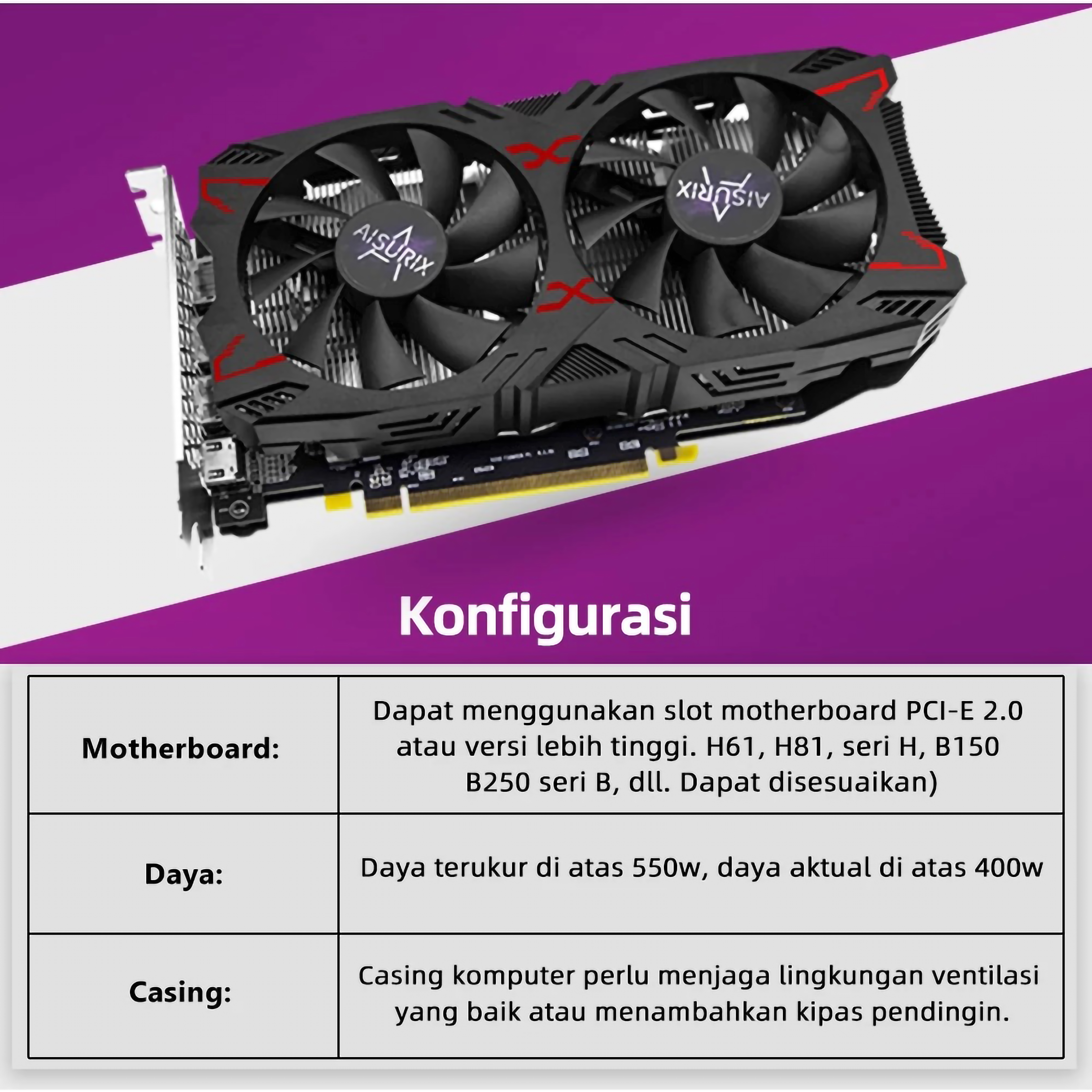  AISURIX AMD Radeon RX 5500 8GB GDDR6 128Bit
