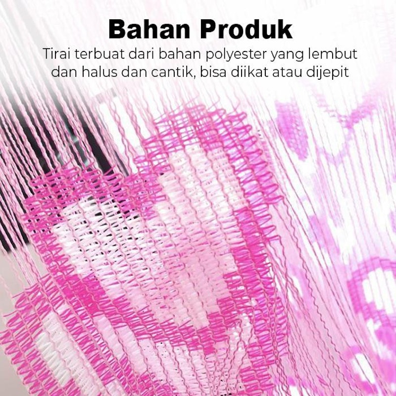 IDOHOUSE Tirai Gorden Pintu Motif Love Q1-1 2