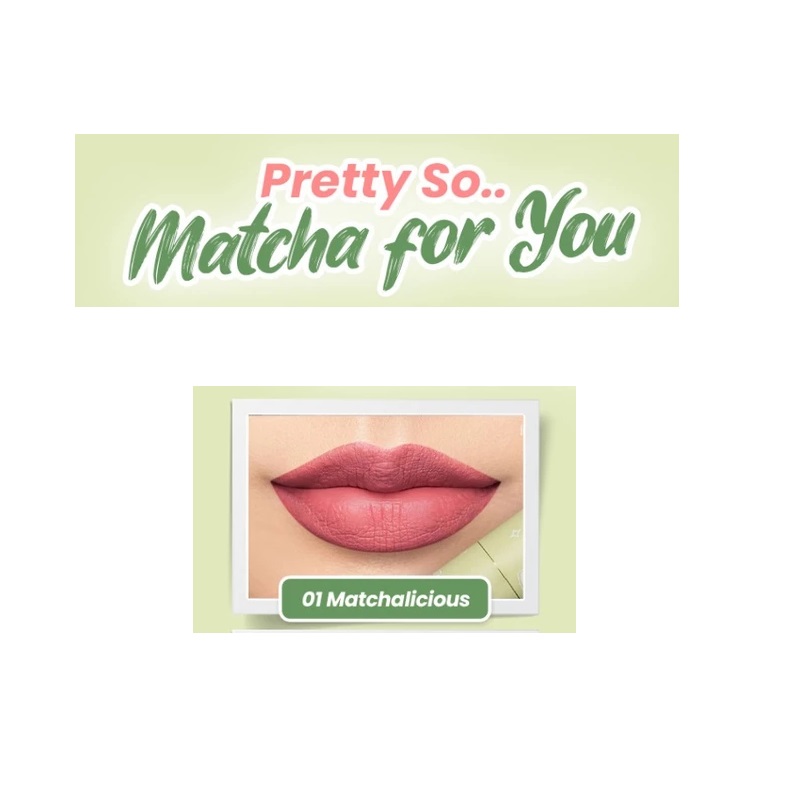 Eka Jaya Internasional Hanasui Mattedorable Lip Cream Matcha Latte Edition 01 Matchalicious