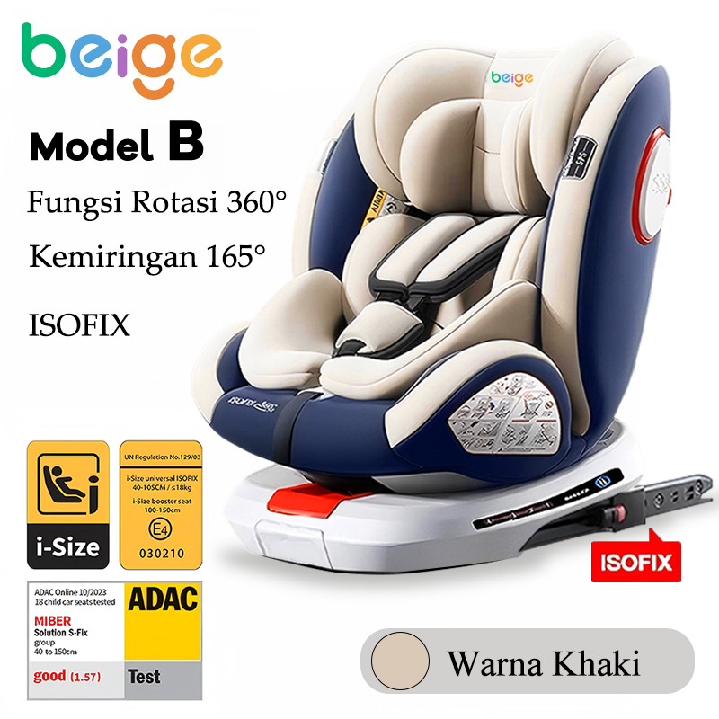 Beige Car Seat ISOFIX 360° Putaran