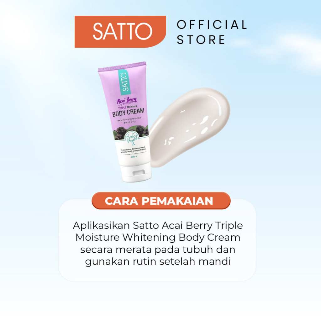 Satto Acai Berry Triple Moisture Whitening Body Cream