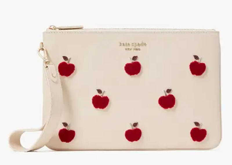 Apple Toss Flocked Pouch Wristlet 1