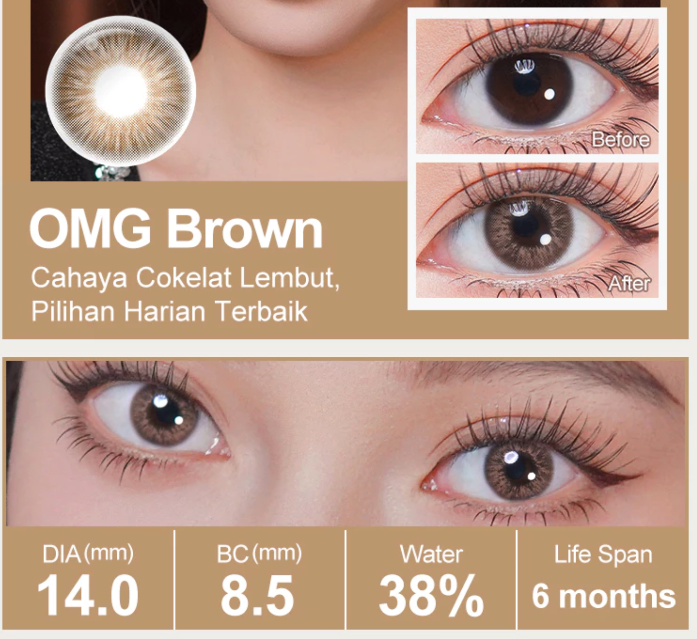 Lengsoo Vision Indonesia Magister Softlens Minus OMG Brown