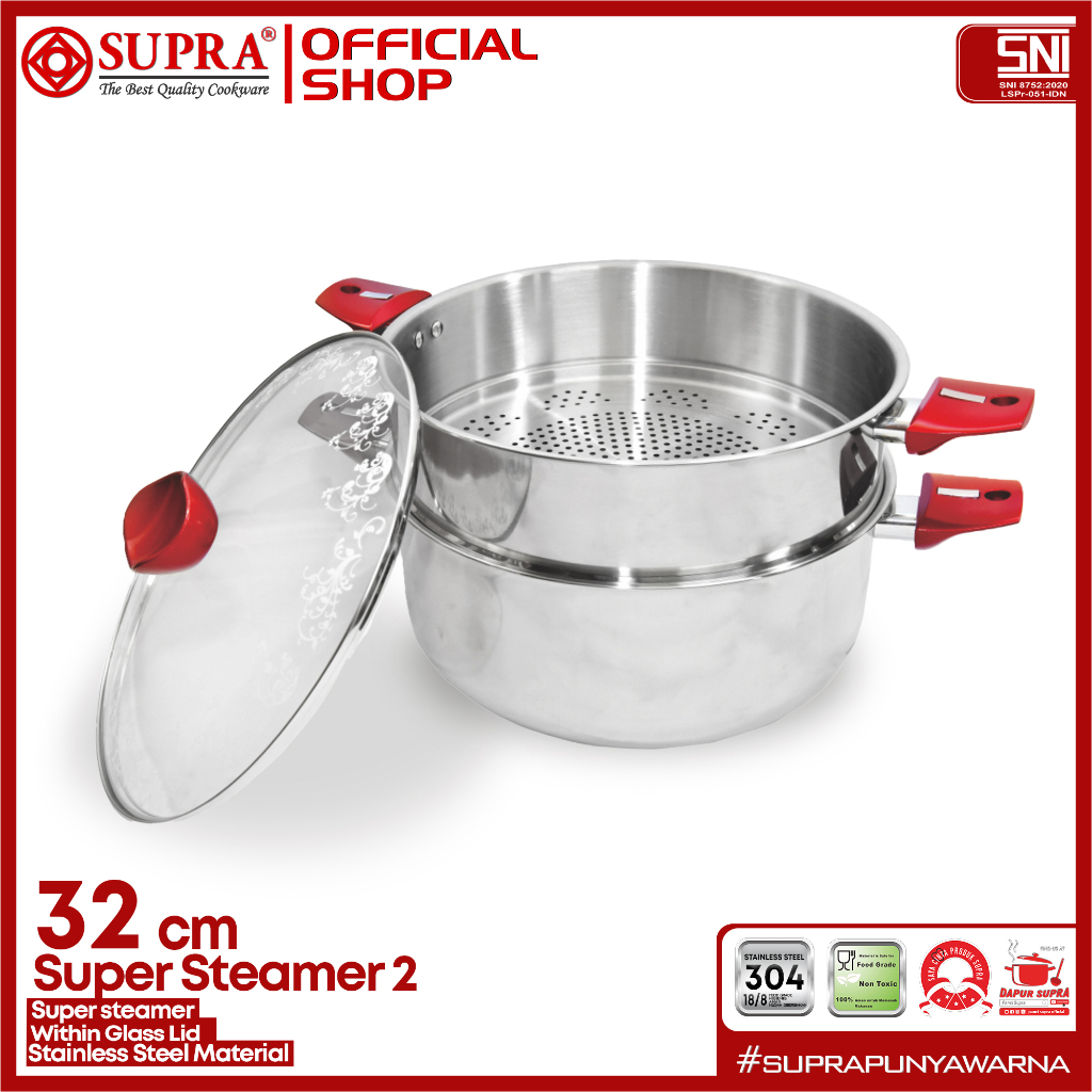 Supra Teratai Metal Supra Super Steamer Within Glass Lid