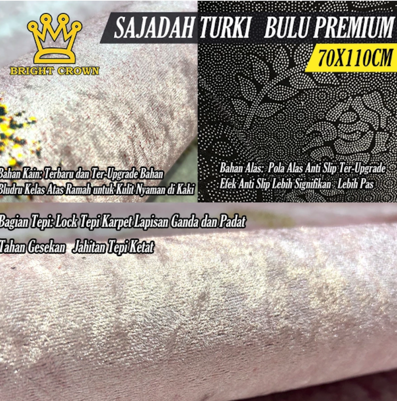 Bright Crown Sajadah Turki Bulu Premium 3