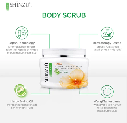 Shinzui Skin Lightening Body Scrub Hana 200gr 3