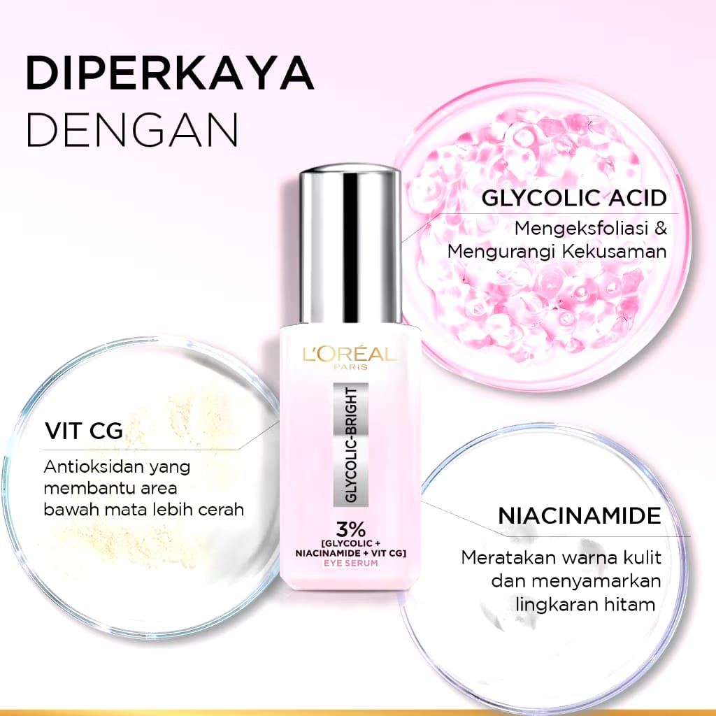 L’Oréal L’Oréal Paris Glycolic Bright 3% [Glycolic + Niacinamide + Vit CG] Eye Serum