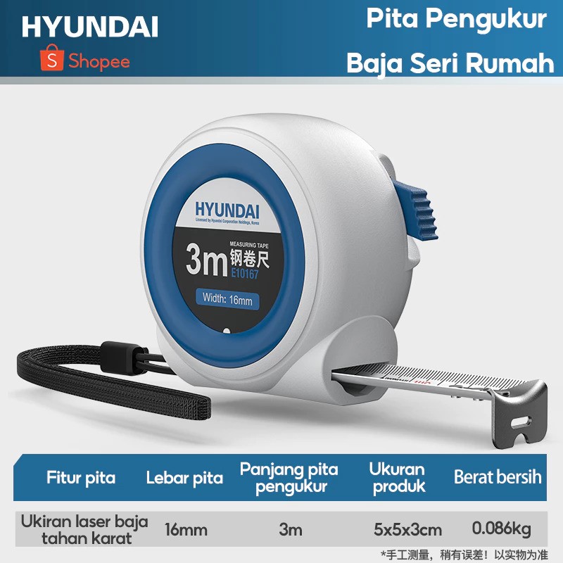 HYUNDAI Meteran Tukang Besi 3 meter 15